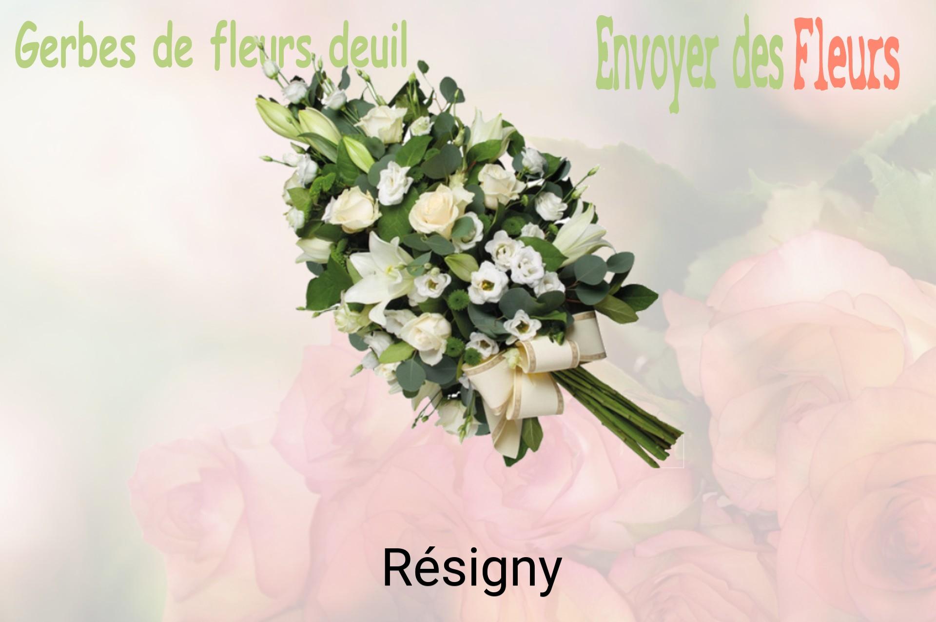 Gerbe de fleurs de deuil livrée à Résigny